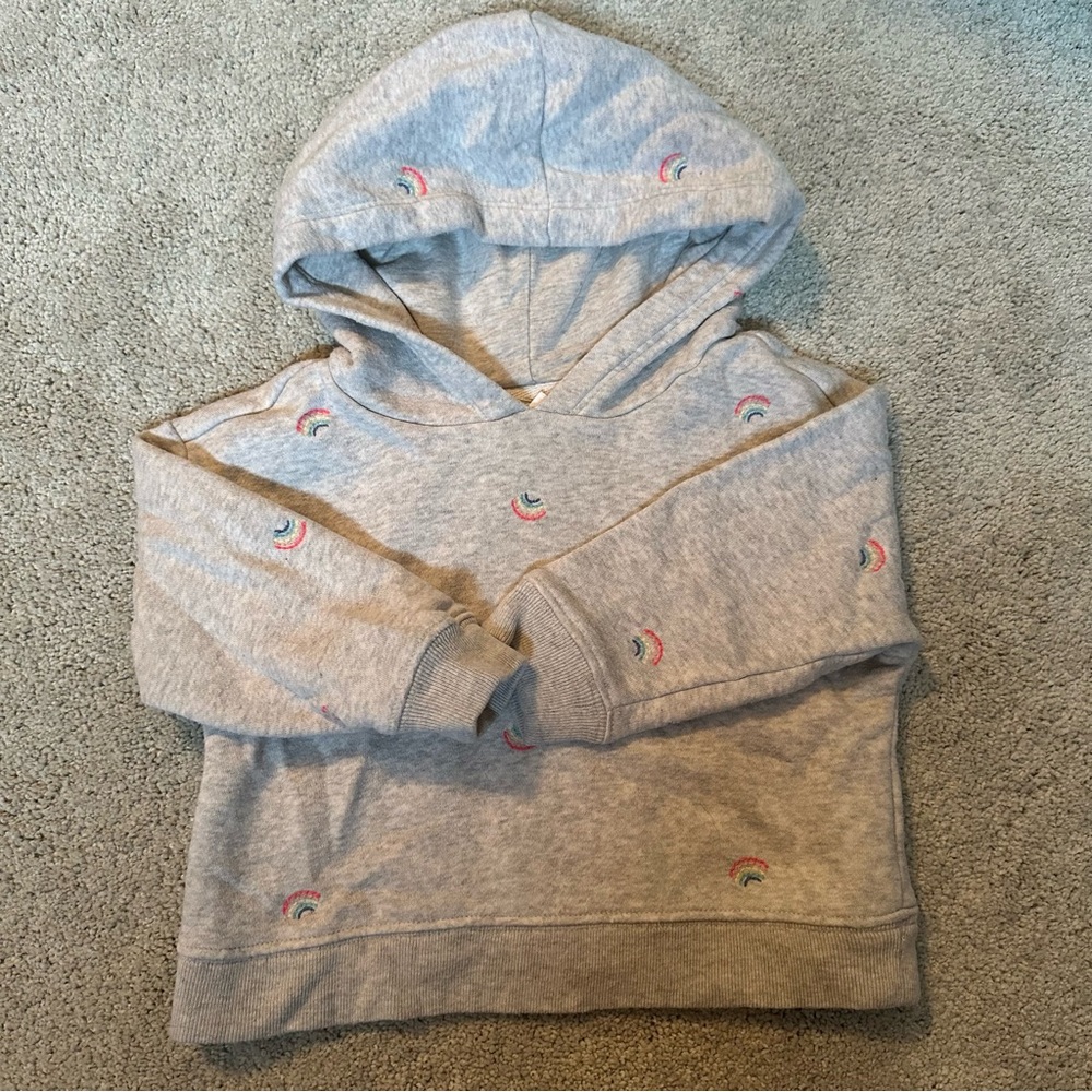 Gray Kids Hoodie with Rainbow Accents